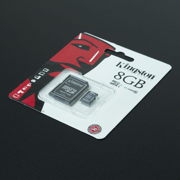 8GB MicroSD Memory Card and SD Adapter (SDHC)