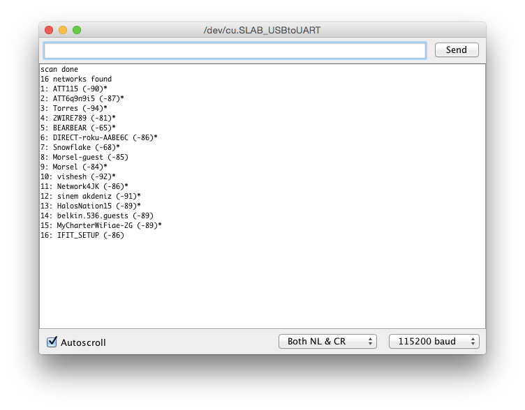 Arduino IDE WiFi scan results with ESP8266