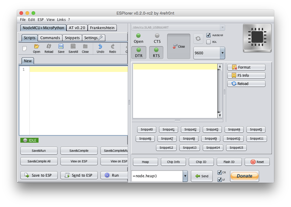 ESPlorer tool for ESP8266