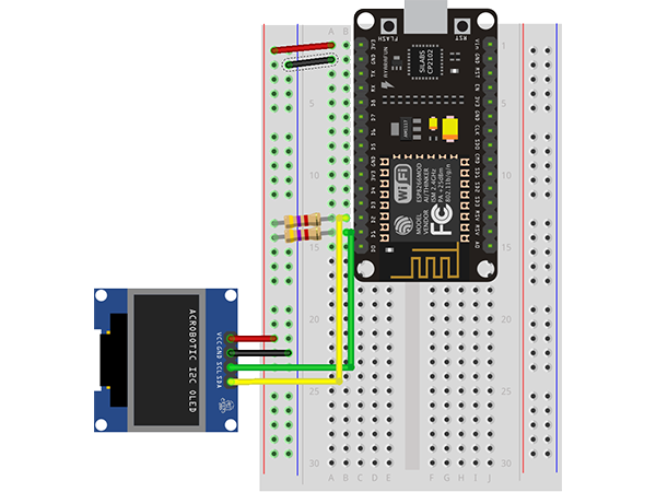Wiring I2C OLED Display to ESP8266 Development Board