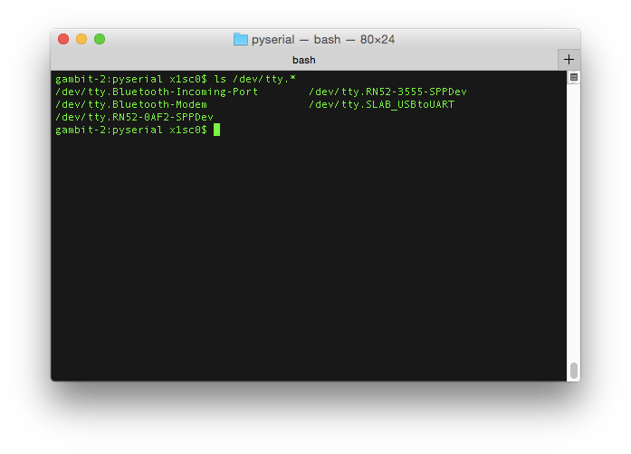 Listing device files for USB to Serial UART module CP2012 on the NodeMCU development board