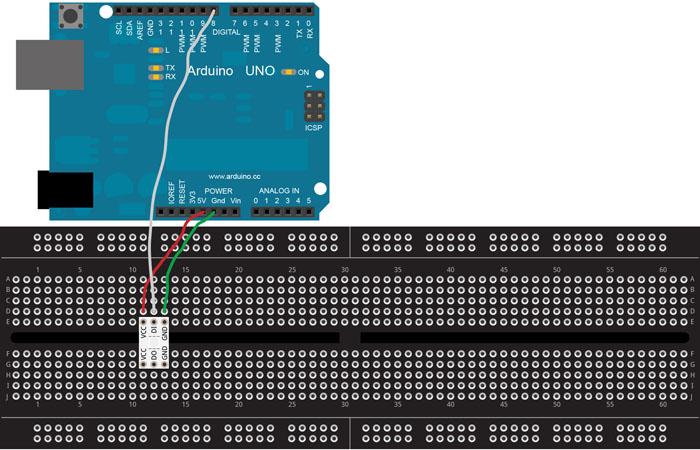 Diagram of WS2812 RGB LED Breakout Board Connections