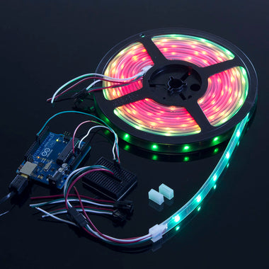 ACROBOTIC WS2812B Strip with 30 RGB LED/m (Black PCB, IP68 Waterproof) | NeoPixel-Compatible